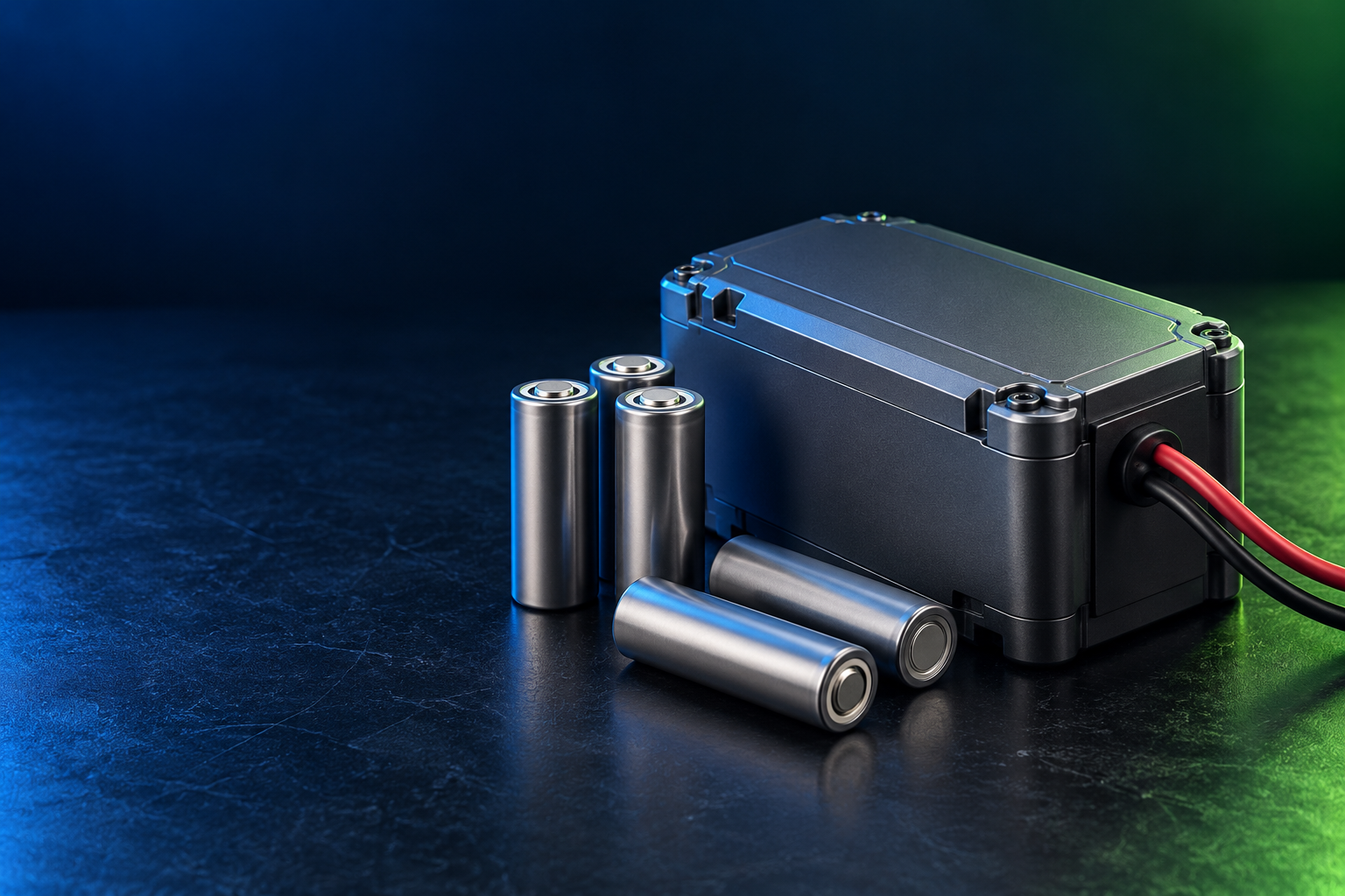 Illustrative lithium battery pack and cylindrical cells